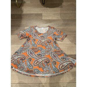 LULUROE WOMENS ORANGE SHIRT MEDIUM